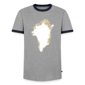 Groenland - T-shirt contrasté Homme - gris/marine  - Devant - AI Model Female 172 light (172cm) & AI Model Male 178 light (178cm)