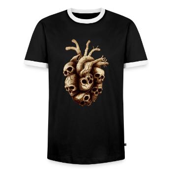 Heart of Skulls - T-shirt contrasté Homme - noir/blanc - Devant - AI Model Female 172 light (172cm) & AI Model Male 178 light (178cm)