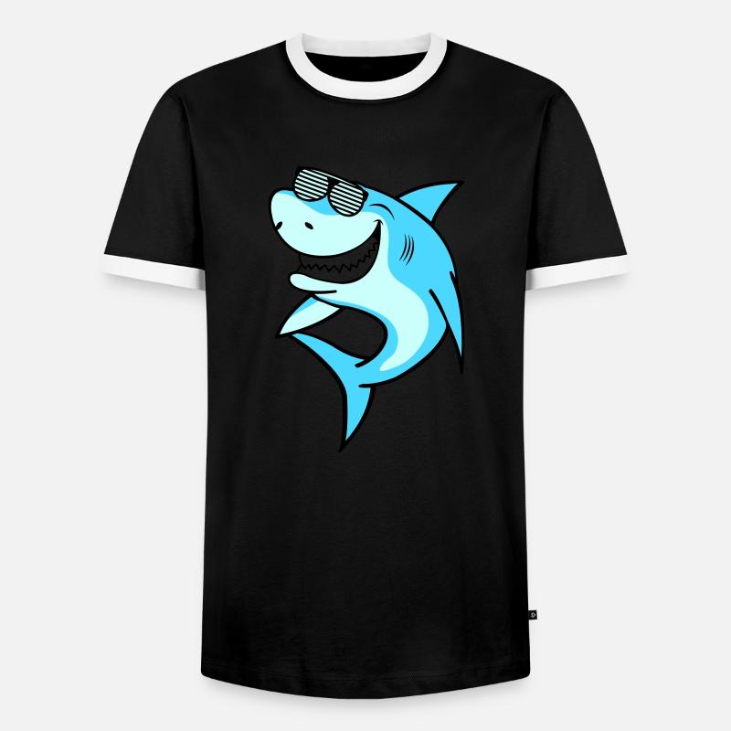 Shark Sunglasses - Men's Ringer Shirt - black/white