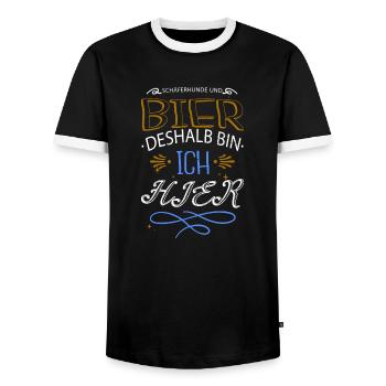 malz feiern trinken haustier kneipensport cool - Männer Kontrast-T-Shirt - Schwarz/Weiß - Vorne - AI Model Female 172 light (172cm) & AI Model Male 178 light (178cm)