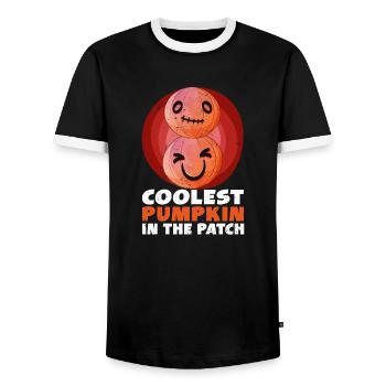 Coolest Pumpkin In The Patch Funny Halloween Kids - Men's Ringer Shirt - black/white - Front - AI Model Female 172 light (172cm) & AI Model Male 178 light (178cm)