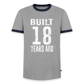 18th Birthday Gift Saying - Men's Ringer Shirt - grey/navy  - Front - AI Model Female 172 light (172cm) & AI Model Male 178 light (178cm)