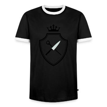 Koch Symbol - Men's Ringer Shirt - black/white - Front - AI Model Female 172 light (172cm) & AI Model Male 178 light (178cm)