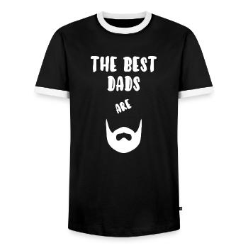 The best dads are bearded - Men's Ringer Shirt - black/white - Front - AI Model Female 172 light (172cm) & AI Model Male 178 light (178cm)