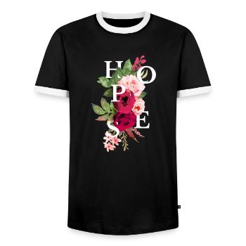 Hopes flowers - Men's Ringer Shirt - black/white - Front - AI Model Female 172 light (172cm) & AI Model Male 178 light (178cm)