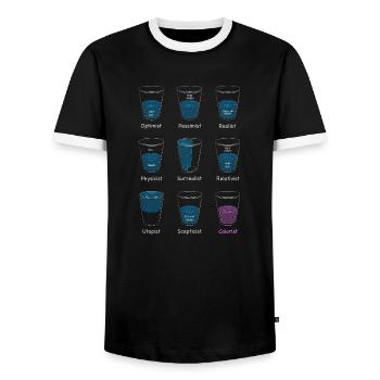 Wasserglas - Männer Kontrast-T-Shirt - Schwarz/Weiß - Vorne - AI Model Female 172 light (172cm) & AI Model Male 178 light (178cm)