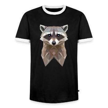 ORIGAMI RATON LAVEUR - T-shirt contrasté Homme - noir/blanc - Devant - AI Model Female 172 light (172cm) & AI Model Male 178 light (178cm)