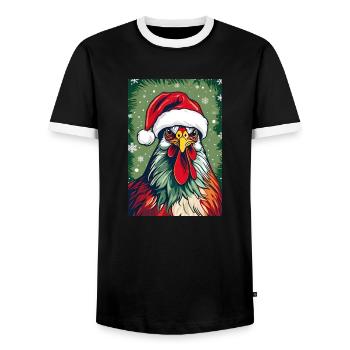Noël moche IV - T-shirt contrasté Homme - noir/blanc - Devant - AI Model Female 172 light (172cm) & AI Model Male 178 light (178cm)