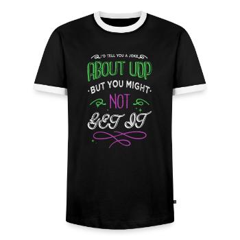 ethical encrypt jokes anonymous hacker - Men's Ringer Shirt - black/white - Front - AI Model Female 172 light (172cm) & AI Model Male 178 light (178cm)
