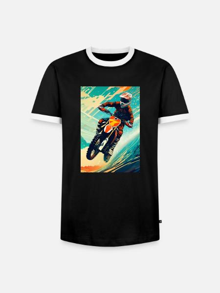 Motocross I - Men's Ringer Shirt - black/white