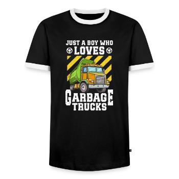 Müllwagen Liebe Müllabfuhr Kind Junge I Geschenk - Männer Kontrast-T-Shirt - Schwarz/Weiß - Vorne - AI Model Female 172 light (172cm) & AI Model Male 178 light (178cm)