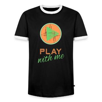 Play with me - orange/vert - T-shirt contrasté Homme - noir/blanc - Devant - AI Model Female 172 light (172cm) & AI Model Male 178 light (178cm)