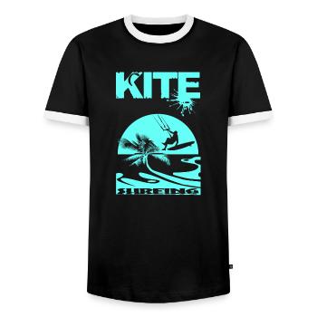 Kitesurf - T-shirt contrasté Homme - noir/blanc - Devant - AI Model Female 172 light (172cm) & AI Model Male 178 light (178cm)