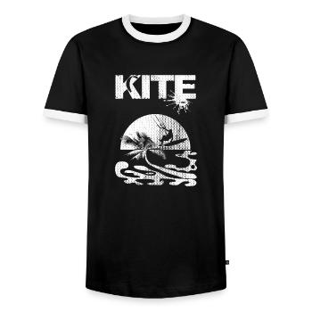 Kitesurfing - Men's Ringer Shirt - black/white - Front - AI Model Female 172 light (172cm) & AI Model Male 178 light (178cm)