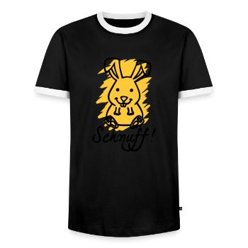 schnuff! - T-shirt contrasté Homme - noir/blanc - Devant - AI Model Female 172 light (172cm) & AI Model Male 178 light (178cm)