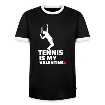 Ich Liebe Tennis Stilvolles - Männer Kontrast-T-Shirt - Schwarz/Weiß - Vorne - AI Model Female 172 light (172cm) & AI Model Male 178 light (178cm)