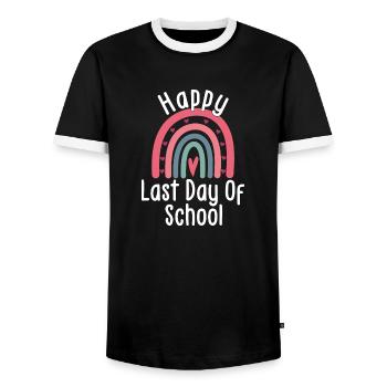Dernier jour d’école - T-shirt contrasté Homme - noir/blanc - Devant - AI Model Female 172 light (172cm) & AI Model Male 178 light (178cm)
