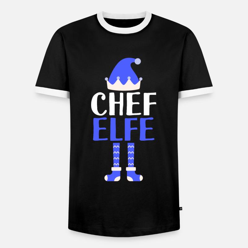 Chef Elfe Chefs Geschenk - Männer Kontrast-T-Shirt - Schwarz/Weiß
