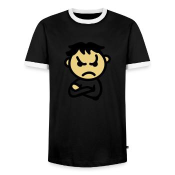 schlecht drauf - Männer Kontrast-T-Shirt - Schwarz/Weiß - Vorne - AI Model Female 172 light (172cm) & AI Model Male 178 light (178cm)
