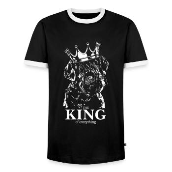 Schnauzer géant Roi de tout Chiens Wilsigns - T-shirt contrasté Homme - noir/blanc - Devant - AI Model Female 172 light (172cm) & AI Model Male 178 light (178cm)