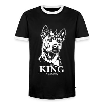 Thai Ridgeback King of everything Hunde Wilsigns - Männer Kontrast-T-Shirt - Schwarz/Weiß - Vorne - AI Model Female 172 light (172cm) & AI Model Male 178 light (178cm)