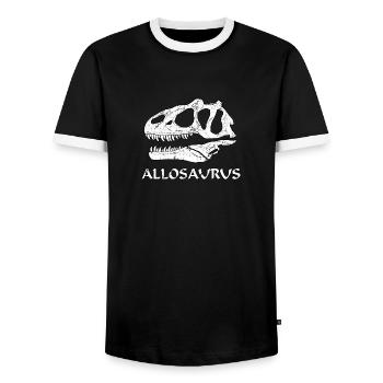 Allosaurus Fossil - T-shirt contrasté Homme - noir/blanc - Devant - AI Model Female 172 light (172cm) & AI Model Male 178 light (178cm)