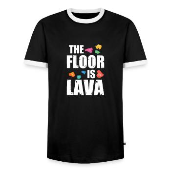 Tenues d’escalade Le sol est Lava Rock - T-shirt contrasté Homme - noir/blanc - Devant - AI Model Female 172 light (172cm) & AI Model Male 178 light (178cm)