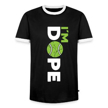 Padel Padel Tennis Padel Mode Padel Joueur de Tennis - T-shirt contrasté Homme - noir/blanc - Devant - AI Model Female 172 light (172cm) & AI Model Male 178 light (178cm)