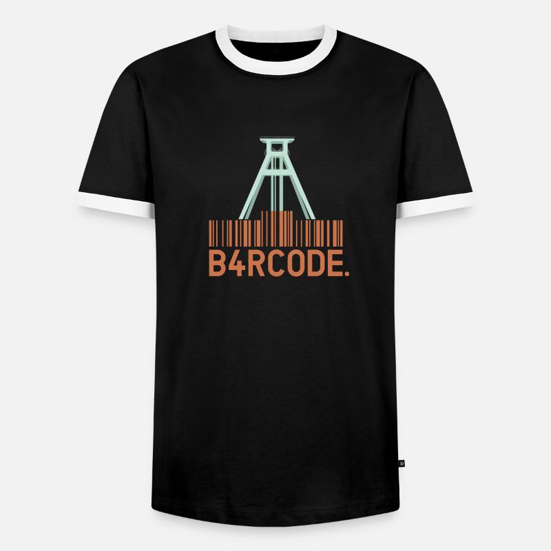 B4RCODE. Bochum - Men's Ringer Shirt - black/white