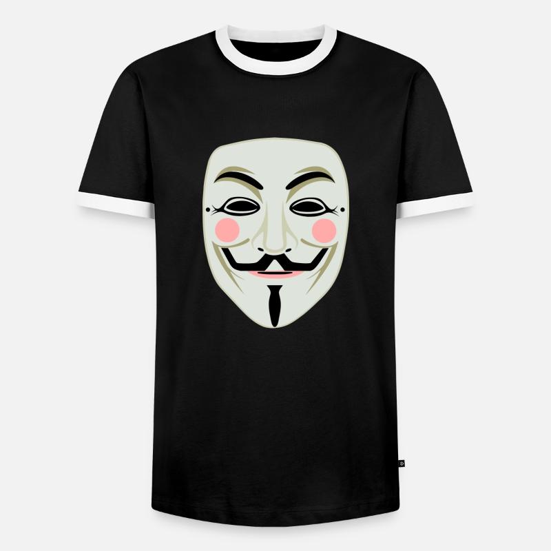 Anonymous - Männer Kontrast-T-Shirt - Schwarz/Weiß