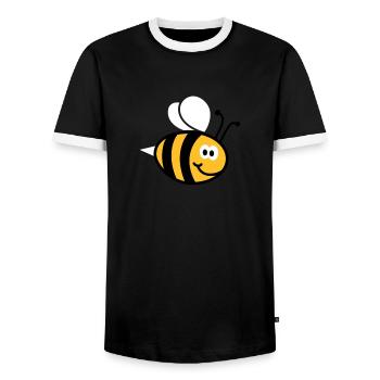 Bienchen 3C - Männer Kontrast-T-Shirt - Schwarz/Weiß - Vorne - AI Model Female 172 light (172cm) & AI Model Male 178 light (178cm)