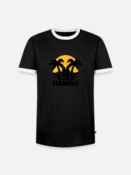 Hawaii - Men's Ringer Shirt - black/white