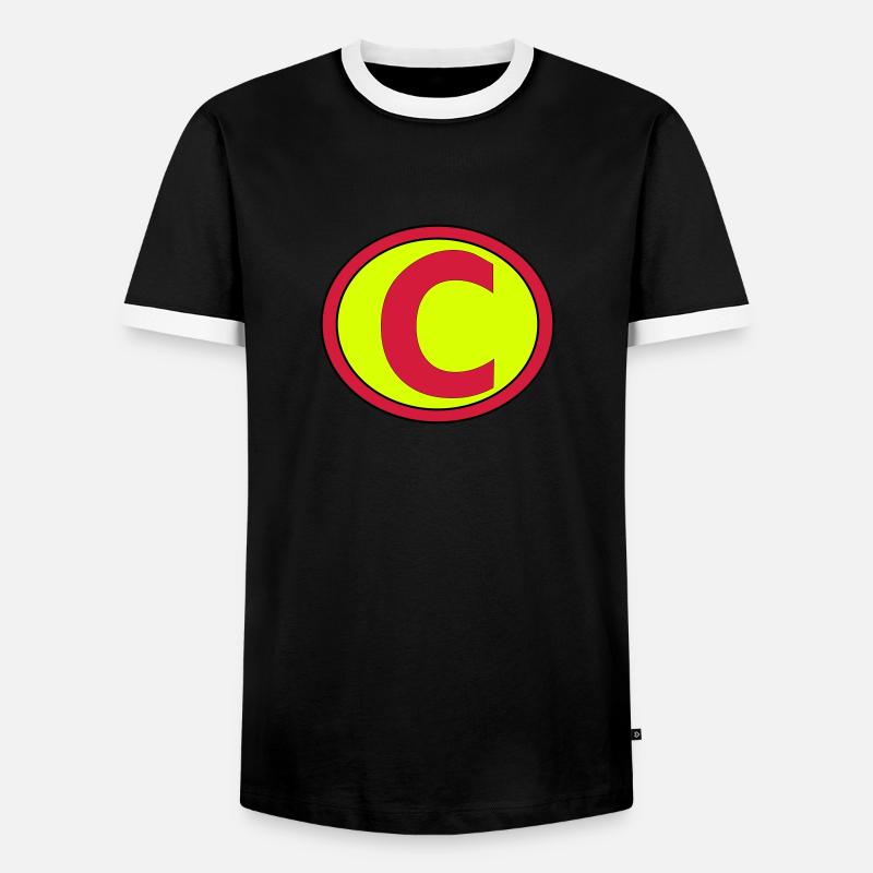 Super, Superheld, Superheldin, Hero, C - Men's Ringer Shirt - black/white