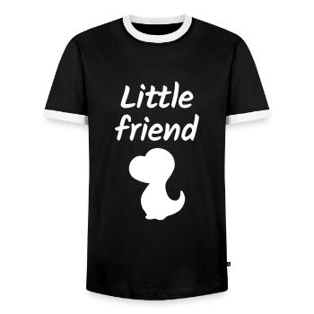 Petit ami (bébé dinosaure) - T-shirt contrasté Homme - noir/blanc - Devant - AI Model Female 172 light (172cm) & AI Model Male 178 light (178cm)