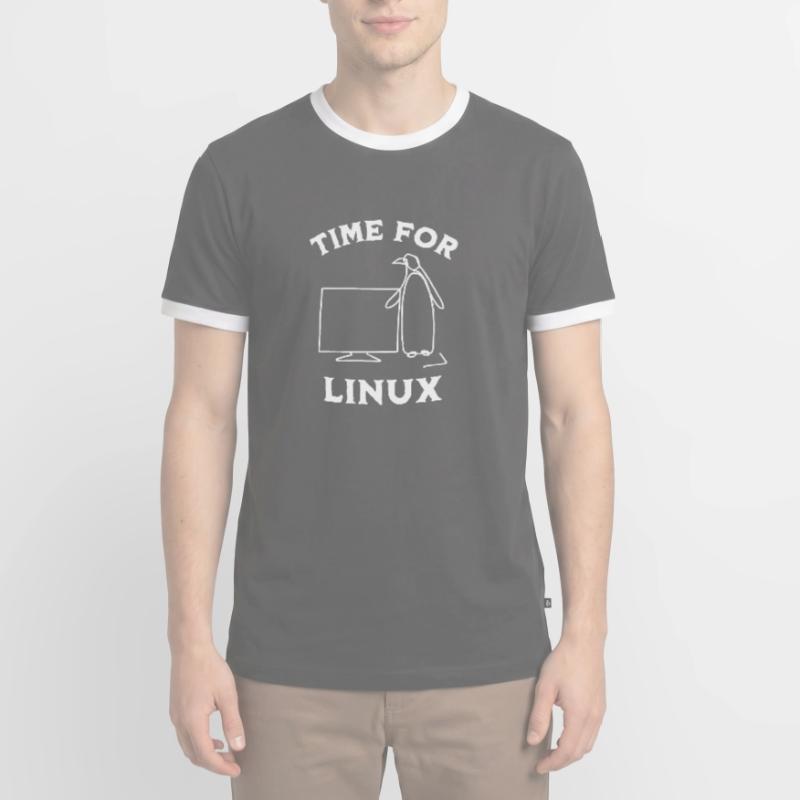 Time for Linux and Open Source Software Men's Ringer Shirt