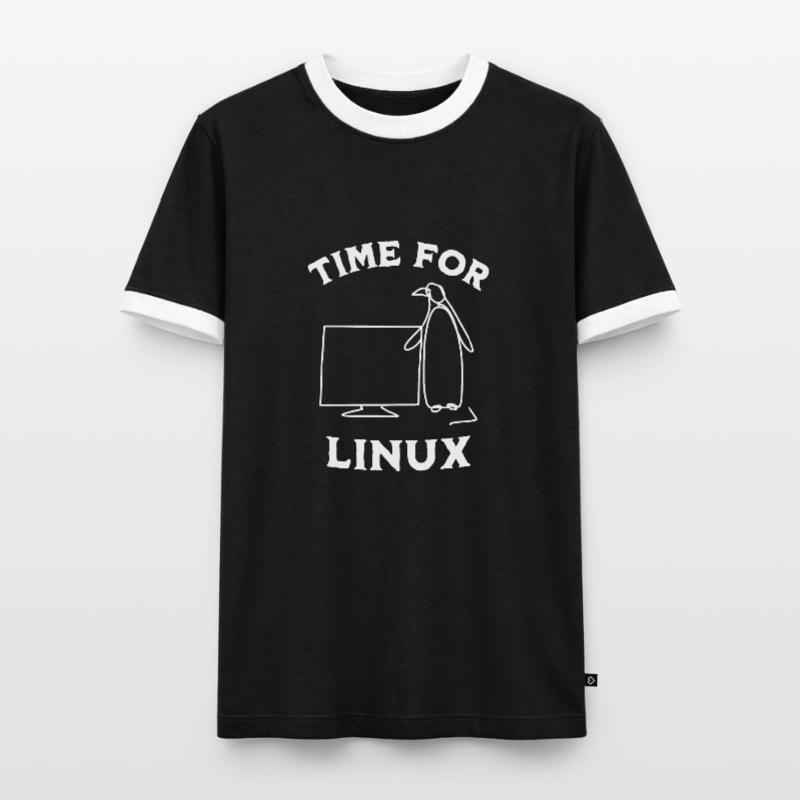 Time for Linux and Open Source Software Men's Ringer Shirt