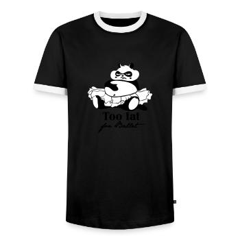 Too fat for Ballet - Men's Ringer Shirt - black/white - Front - AI Model Female 172 light (172cm) & AI Model Male 178 light (178cm)
