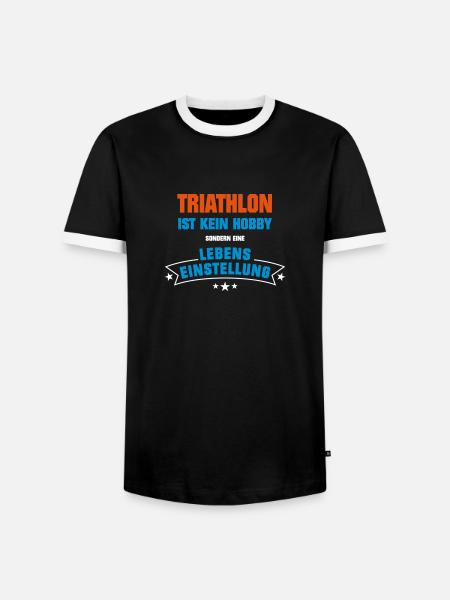 Triathlon Sportart - Männer Kontrast-T-Shirt - Schwarz/Weiß