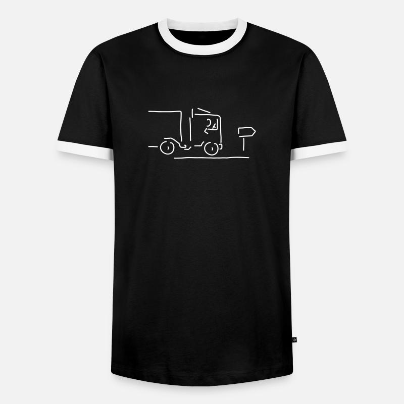 berufskraftfahrer - Männer Kontrast-T-Shirt - Schwarz/Weiß