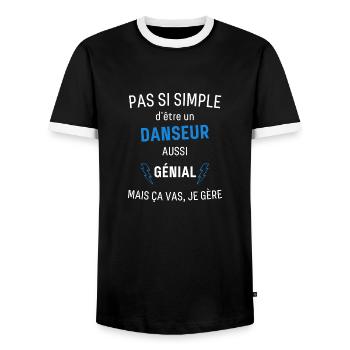 Awesome Dancer - Men's Ringer Shirt - black/white - Front - AI Model Female 172 light (172cm) & AI Model Male 178 light (178cm)