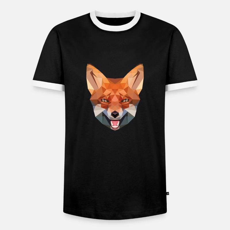 fuchs - Männer Kontrast-T-Shirt - Schwarz/Weiß