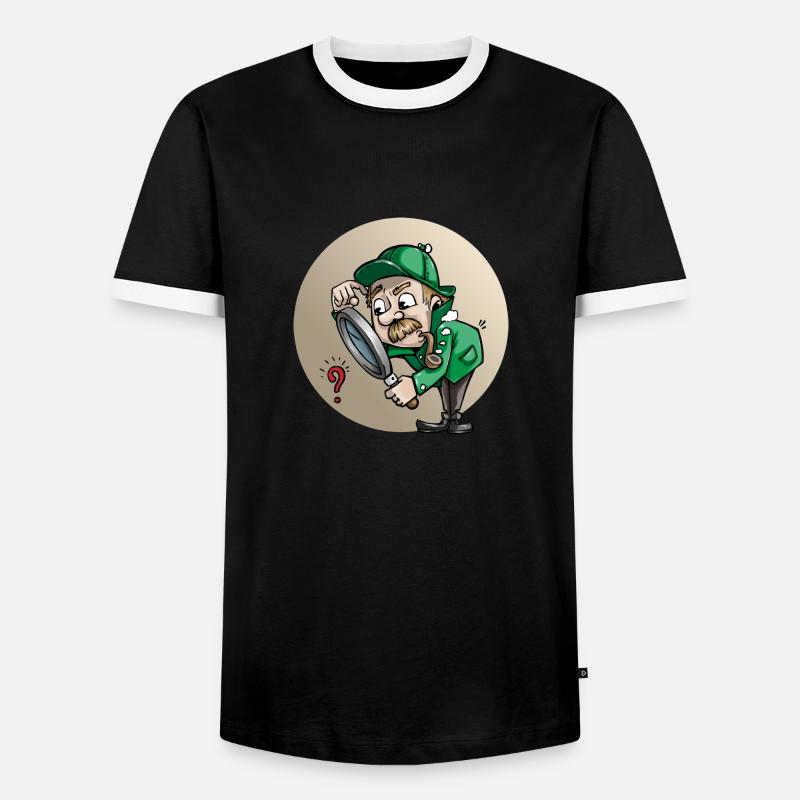 Detectiv - Männer Kontrast-T-Shirt - Schwarz/Weiß