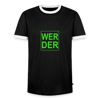 Werder - Männer Kontrast-T-Shirt - Schwarz/Weiß - Vorne - AI Model Female 172 light (172cm) & AI Model Male 178 light (178cm)