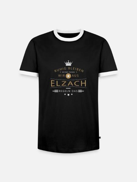 Elzach Stadt - Männer Kontrast-T-Shirt - Schwarz/Weiß