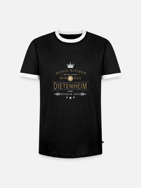Dietenheim Stadt - Männer Kontrast-T-Shirt - Schwarz/Weiß