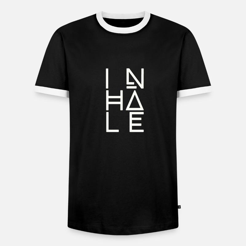 Breathe, inhale - Men's Ringer Shirt - black/white