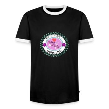 Baby Kid Child Mom: most wonderful babysitter - Männer Kontrast-T-Shirt - Schwarz/Weiß - Vorne - AI Model Female 172 light (172cm) & AI Model Male 178 light (178cm)