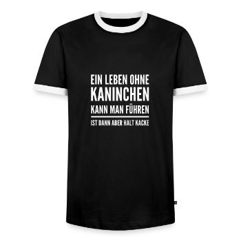 Kaninchen Haustier Liebe - Männer Kontrast-T-Shirt - Schwarz/Weiß - Vorne - AI Model Female 172 light (172cm) & AI Model Male 178 light (178cm)