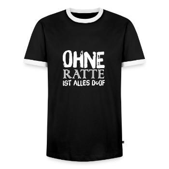 Ratte Ratten Haustiere Haustier Liebe Mama - Männer Kontrast-T-Shirt - Schwarz/Weiß - Vorne - AI Model Female 172 light (172cm) & AI Model Male 178 light (178cm)