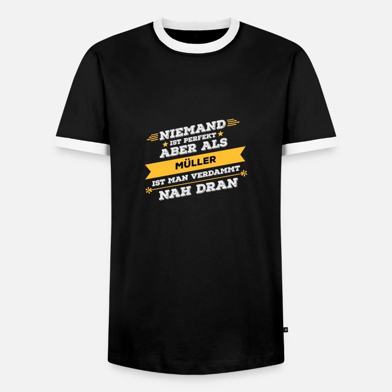 Müller Beruf Geschenk - Männer Kontrast-T-Shirt - Schwarz/Weiß